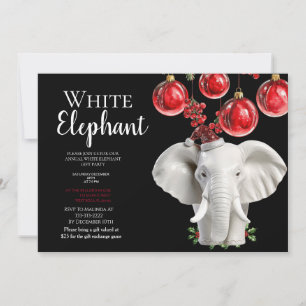 Weiße Elefant Kinder Weihnachtsfeier Einladung