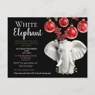 Weiße Elefant Kinder Weihnachtsfeier Postkarte