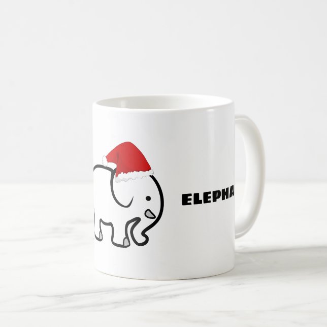 Weiße-Elefanten-Design-Kaffeetasse Kaffeetasse (VorderseiteRechts)