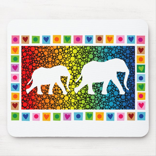 Weiße Elefanten Mousepad (Vorne)