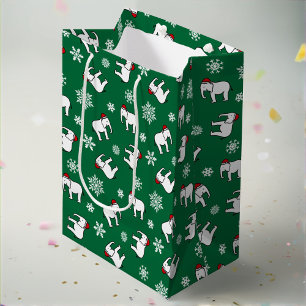 Weiße Elefanten-Party-Christmas (Grün) Geschenktas Mittlere Geschenktüte