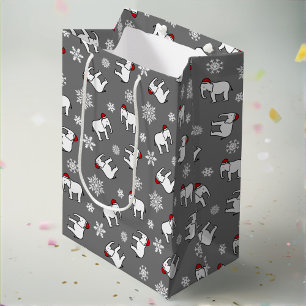 Weiße Elefanten-Party-Weihnachten (Grau) Geschenkt Mittlere Geschenktüte