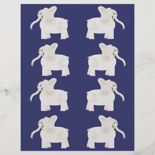 weiße Elefantenwrapping Sheets Flyer (Vorne)