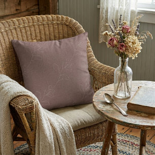 Weiße Elegante Florale Moderne Wolle Mauve Kissen