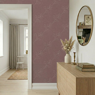 Weiße Elegante Florale Moderne Wolle Mauve Tapete