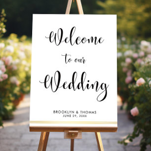 Weiße elegante Hochzeitsempfangsbeschilderung 18x2 Poster