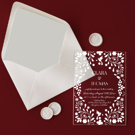 Weiße elegante mexikanische Fiesta-Hochzeit Acryleinladungen