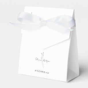 Weiße elegante minimalistische botanische Hochzeit Geschenkschachtel