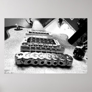 Weiße elektrische Gitarre Poster
