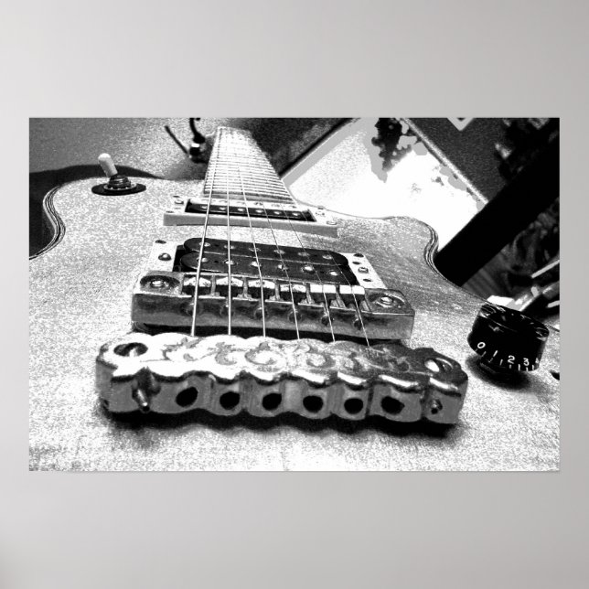 Weiße elektrische Gitarre Poster (Vorne)