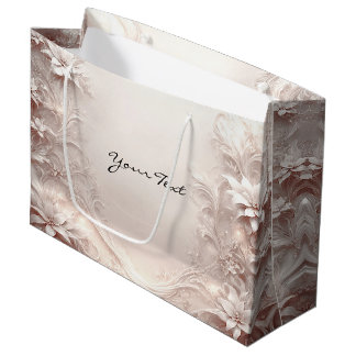 Weiße Elfenbein-Blumen-Geschenktasche Große Geschenktüte