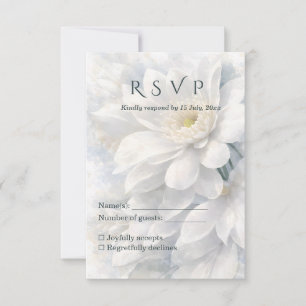 Weiße Elfenbein-Stille Luxus Romantische Elegante RSVP Karte