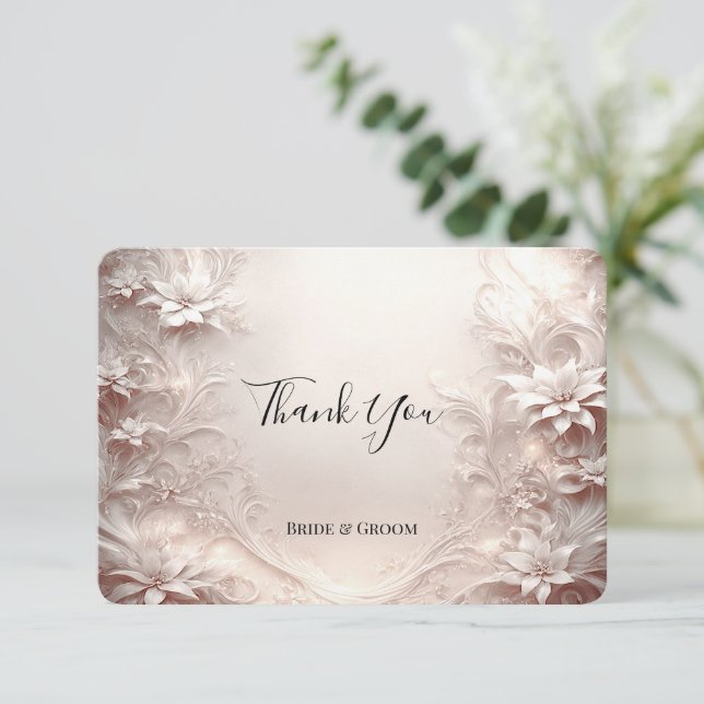 Weiße Elfenbeinblume Dankeschön-Karte Dankeskarte (Stehend Vorderseite)