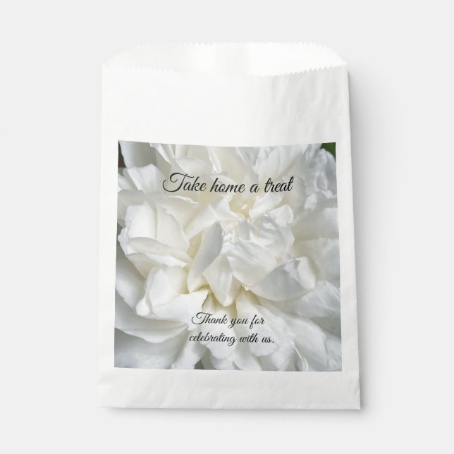 Weiße Englische Rose schließen Gefälligkeitstasche Geschenktütchen (Vorderseite)