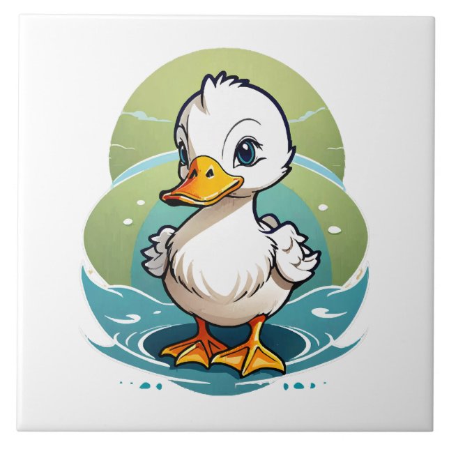 weiße Ente Fliese (Vorderseite)