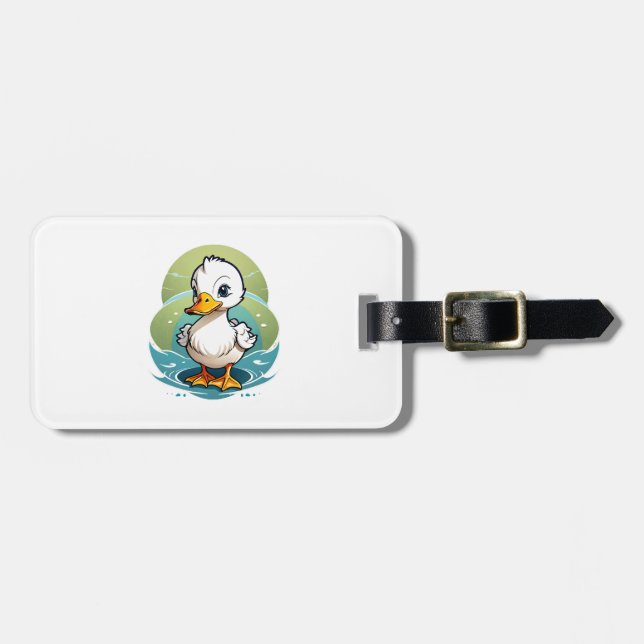 weiße Ente Gepäckanhänger (Vorderseite horizontal)