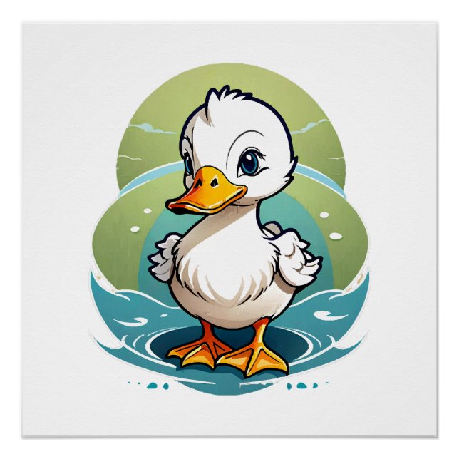 weiße Ente Poster (Vorderseite)