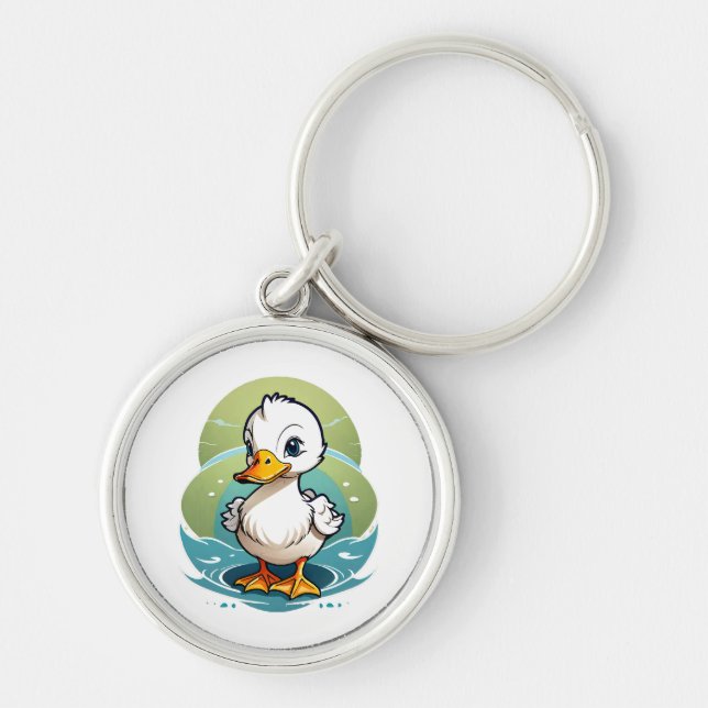 weiße Ente Schlüsselanhänger (Vorne)