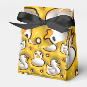Weiße Enten auf gelbem Hintergrund Geschenkschachtel