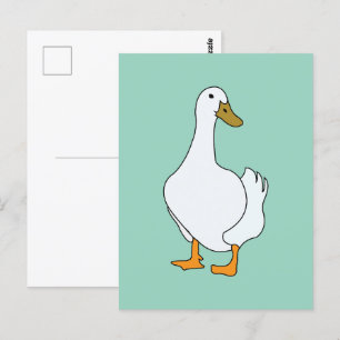 Weiße Entenvogel-Ente Postkarte