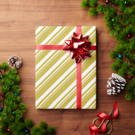 Weiße Erbsensuppe Grüne Candy Stripe Holiday Geschenkpapier