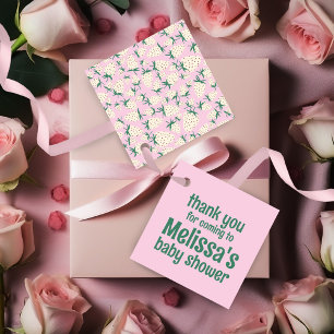 Weiße Erdbeere Süße Pineberry CUSTOM BABY SHOWER Geschenkanhänger