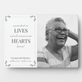 Weiße Erinnerung an das elegante Memorial Custom F Fotoplatte