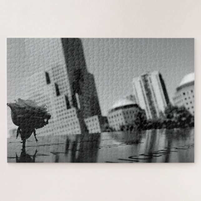 Weiße Erinnerungsrose Puzzle (Horizontal)