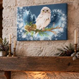 Weiße Eule auf Leinwand gedruckt