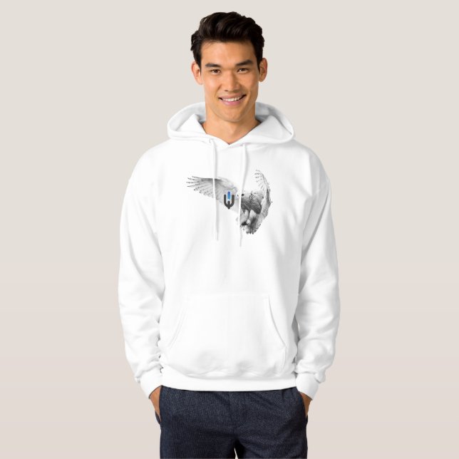 Weiße Eule Hoodie (Vorne ganz)