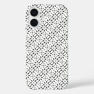Weiße Eyelet auf Schwarz iPhone 16 Hülle