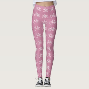 Weiße Fahrräder auf Rosa Leggings