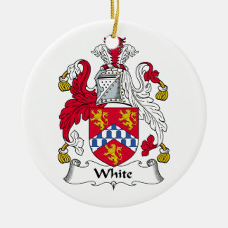 Weiße Familienwappen-Verzierung Keramikornament