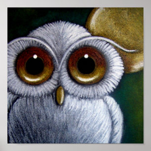 WEISSE FANTASIE-SCHNEEBEDECKTES EULE Plakat