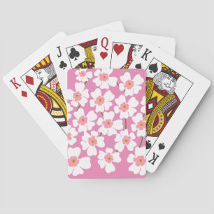 Weiße Fantasy-Flumenliebhaber-Muster Rosa Spielkarten