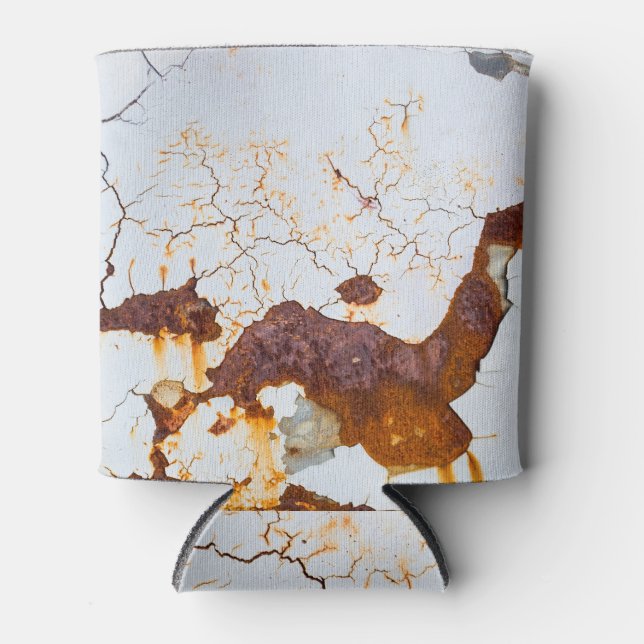 Weiße Farbe gebrochen, rostiges Auto. Dosenkühler (Vorderseite)