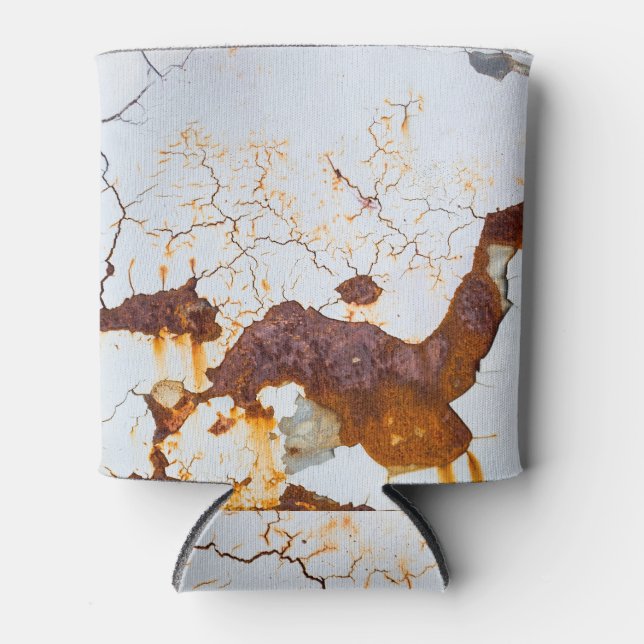 Weiße Farbe gebrochen, rostiges Auto. Dosenkühler (Vorderseite)