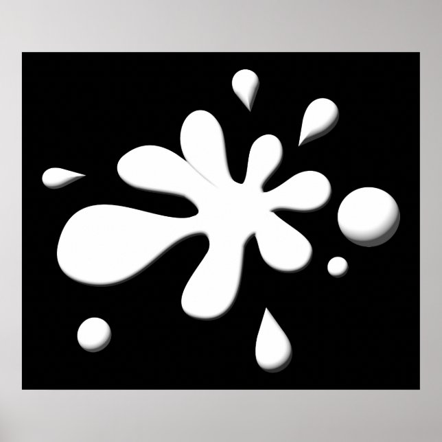 Weiße Farbe Splodge Poster (Vorne)