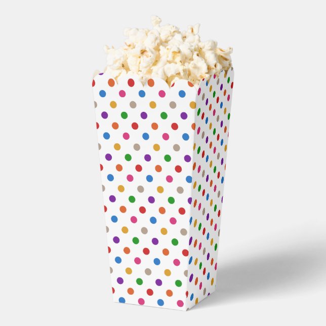 Weiße farbenfrohe Regenbogen-Punkte-Design  Geschenkschachtel (Geplatzt)