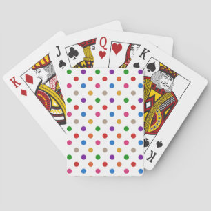 Weiße farbenfrohe Regenbogen-Punkte-Design Spielkarten