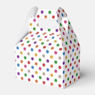 Weiße farbenfrohe Regenbogen-Tupfen-Design Geschenkschachtel
