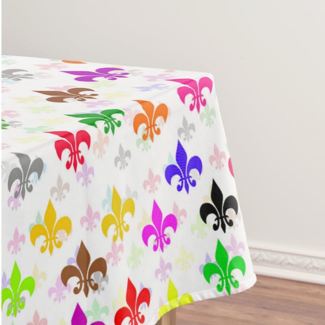 Weiße Farbgestaltung Fleur-de-lis Muster Tischdecke (Von Creator hochgeladen)