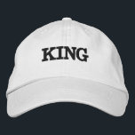 Weiße Farbklappen oder Hat King Text Century Schri Bestickte Baseballkappe<br><div class="desc">Die stilechte Stickerei-Kappe, eine echte Mischung aus Mode und Funktionalität. King Text Name mit schwarzem Text und weißer Farbe bestickte Hats oder Kappen. Schriftart Name ist Century, Schriftart Größe 60, King Black Color Text., Style type ist Alternative Apparel Basic einstellbare Cap, Color type ist White. Unser besticktes Cap ist der...</div>