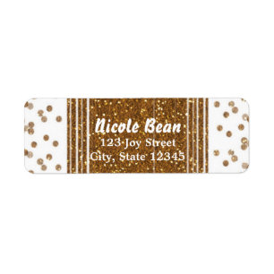 Weiße Faux-Bürstet-Gold-Glitter-Adressetiketten