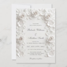 Weiße Faux-Relief-Rosen Barockrahmen Hochzeit