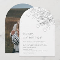 Weiße Faux-Relief-Rosen-Foto-Hochzeit im Casual-St