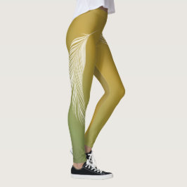 Weiße Feder auf der Erde strahlt strahlend Leggings