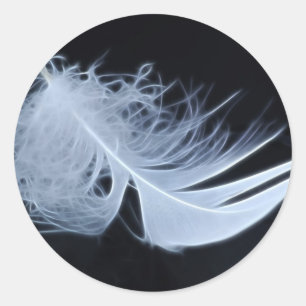 Weiße Feder - Engel von Natur Runder Aufkleber