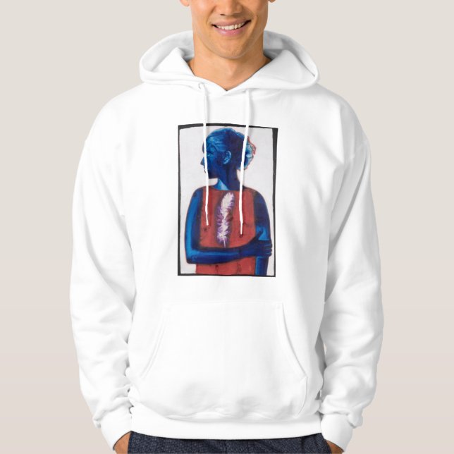 Weiße Feder Hoodie (Vorderseite)