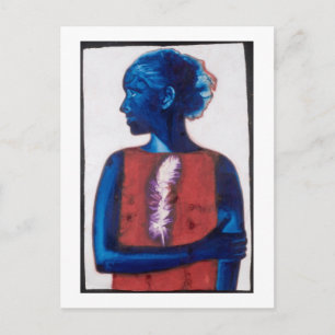 Weiße Feder Postkarte